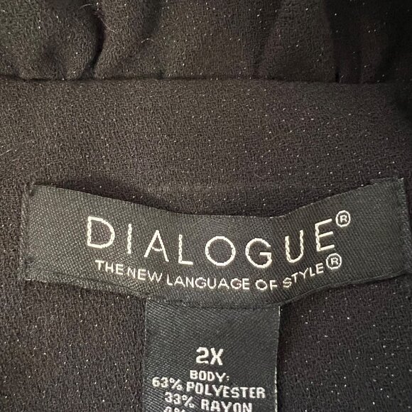 Dialogue Womens Plus Black Swing Jacket Glittery Button Front Pockeys size 2X - Picture 10 of 14